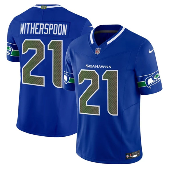 Men's Seattle Seahawks #21 Devon Witherspoon Royal 2025 F.U.S.E. “Rivalries” Vapor Untouchable Limited Stitched Football Jersey